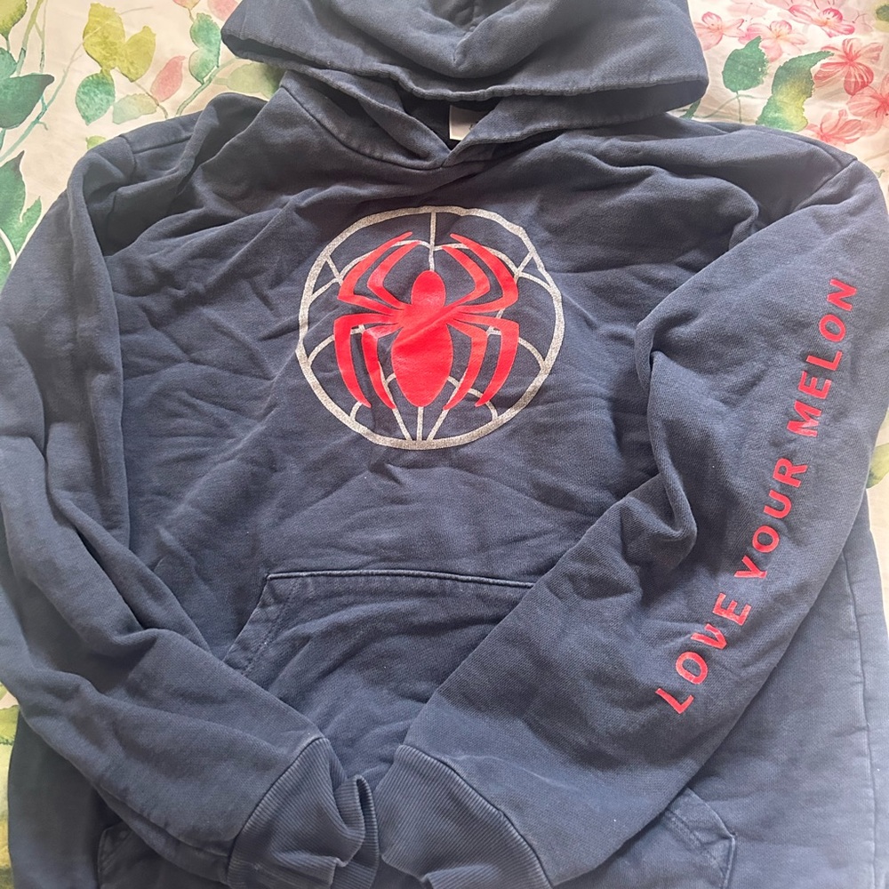 thick spider-man oversized hoodie SMALL